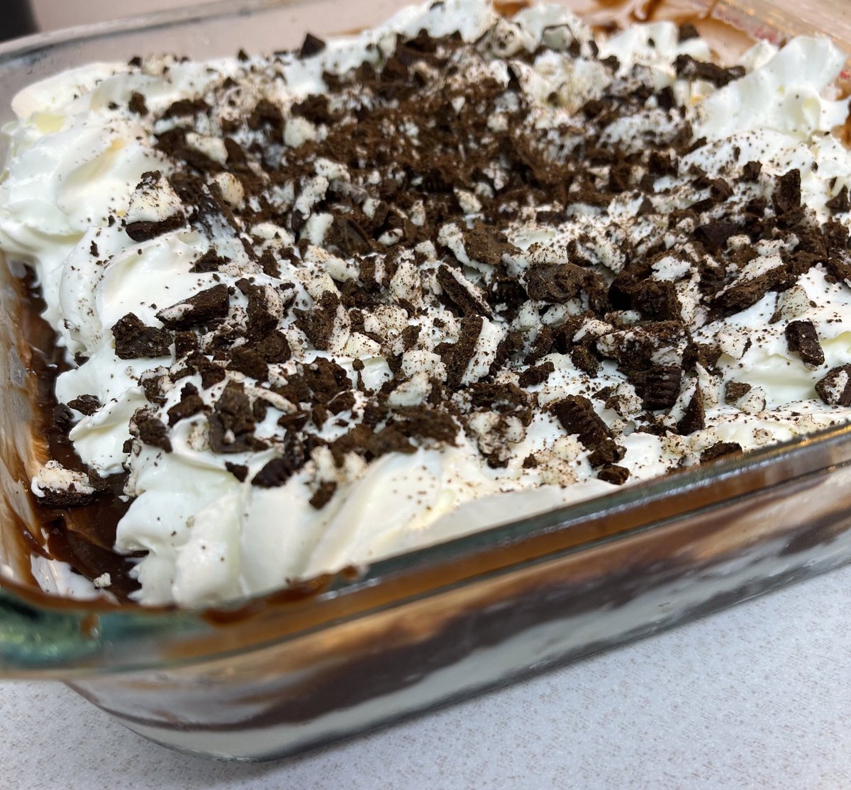 ShaneWooten's tweet photo. Whipped up a batch of this 4 Layer no-bake dessert using keto cookies and it was amazing! Here the recipe y’all! - SW https://t.co/Q3TTmfxaFO #foodie #dessertrecipe #dessetoftheday #shanewooten https://t.co/FeiBI3zXI0