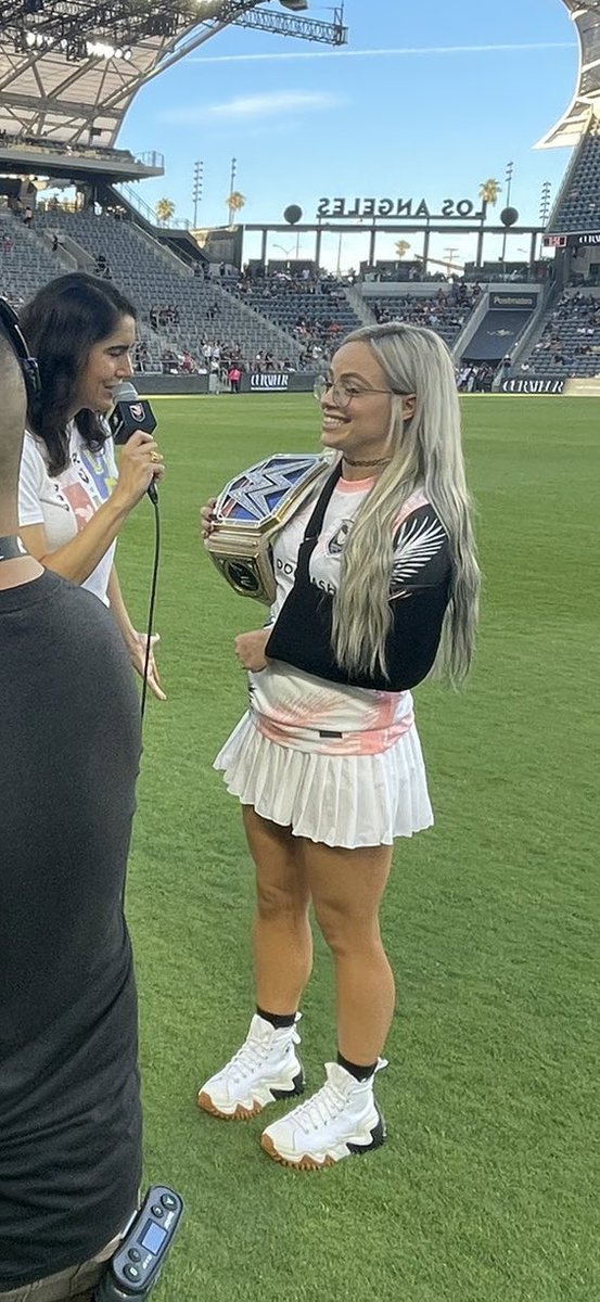 pluralistvision's tweet photo. LIV MORGAN WEARING AN ANGEL CITY JERSEY?!? I LOVE THIS CROSSOVER https://t.co/3oeOisihND