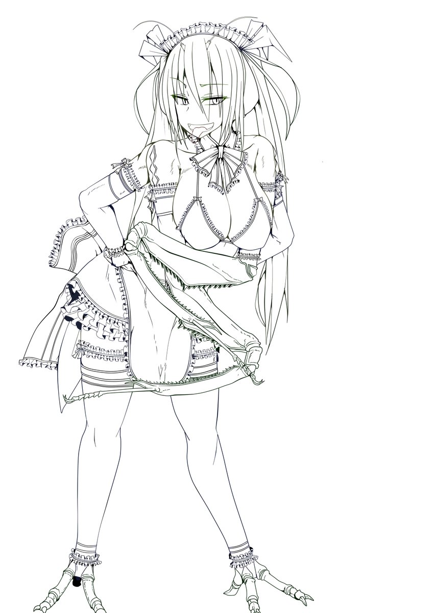 過去絵の線画置いておくので暇な人は塗り絵に使ってください 