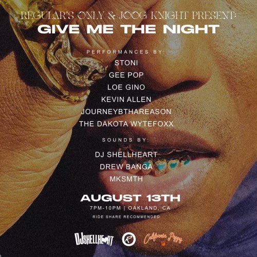 DJSHELLHEART's tweet photo. 8.12 : @thereallilkayla | @BthaReason | @DBarbie1Up | @Loafyprincesss at @TheChapelSF
8.13 She Is Market”runtheworldclothing x #djshellheart collab Pop up 🌻💚
8.13 Give Me The Night @JoogKnight
8.14 DAY OFF DAY PARTY AT @crybabyoakland BOTTLE SERVICE AVAILABLE 🍾💚 https://t.co/ARAaquztLl