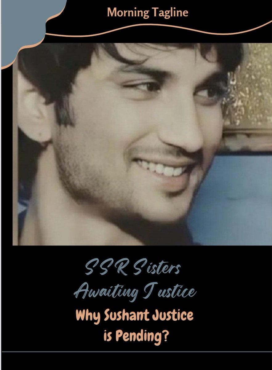 AviiKumarSingh1's tweet photo. Thursday Morning Tagline 🔥
👇👇
SSR Sisters Awaiting Justice🔥 
JUSTICE FOR SSR https://t.co/c8m0zH4Kf4