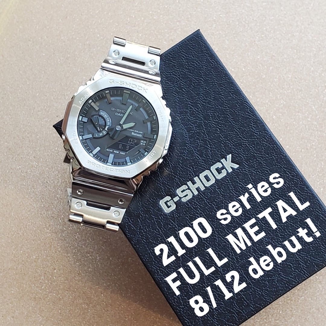 taitokeiten's tweet photo. G-SHOCKの人気モデル2100シリーズのフルメタルが明日発売です！
当店にはシルバーとブラックが入荷しております
ぜひチェックしてみてください

Instagram：https://t.co/uiLQt0YPtp https://t.co/Tivu8Q4RIL