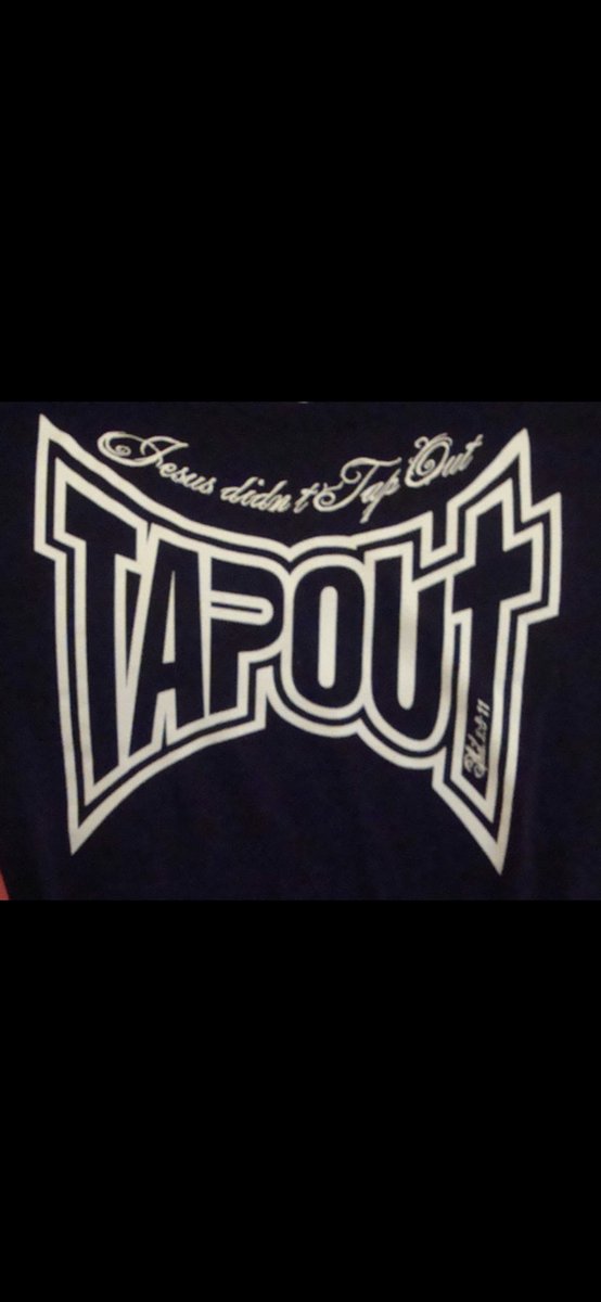 wbrettnewman's tweet photo. @SportsSturm Big one during the mid aughts UFC emergence “Jesus didn’t tap out” https://t.co/s9q8TcY30M