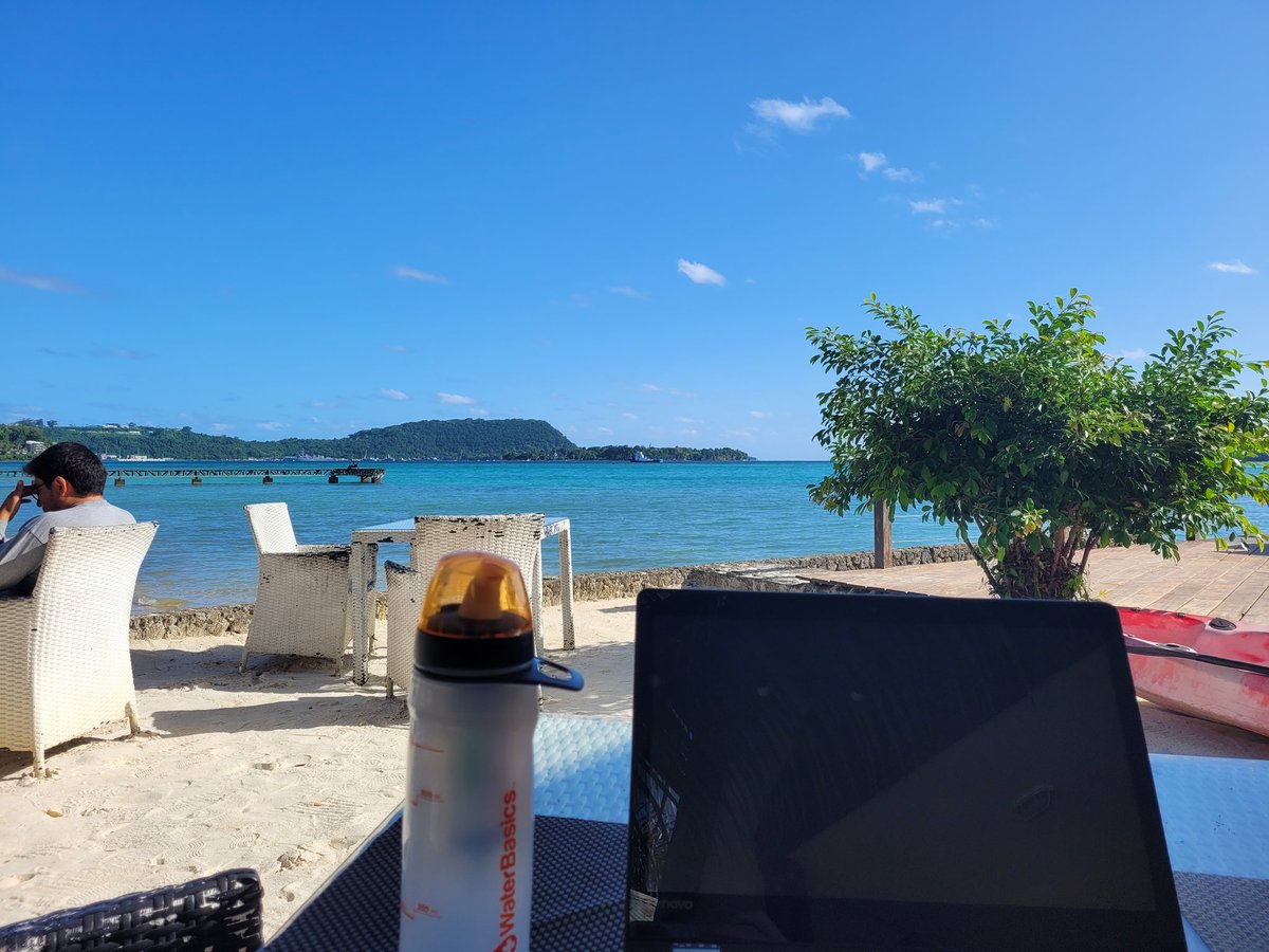 soenke_volc's tweet photo. Field office time in Vanuatu. Finally made it to Port Vila, due to fly out to Epi tomorrow morning. It's time to finally see our field site, after two long years of waiting - so excited to be here with @scronin70. https://t.co/tPjQuHlpa3