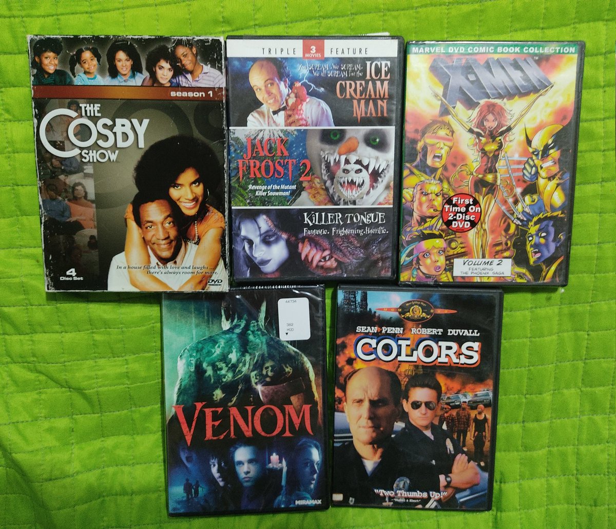 Flea market Finds #thecosbyshow #icecreamman #jackfrost #xmen #venom #colors #moviecollection #supportphysicalmedia