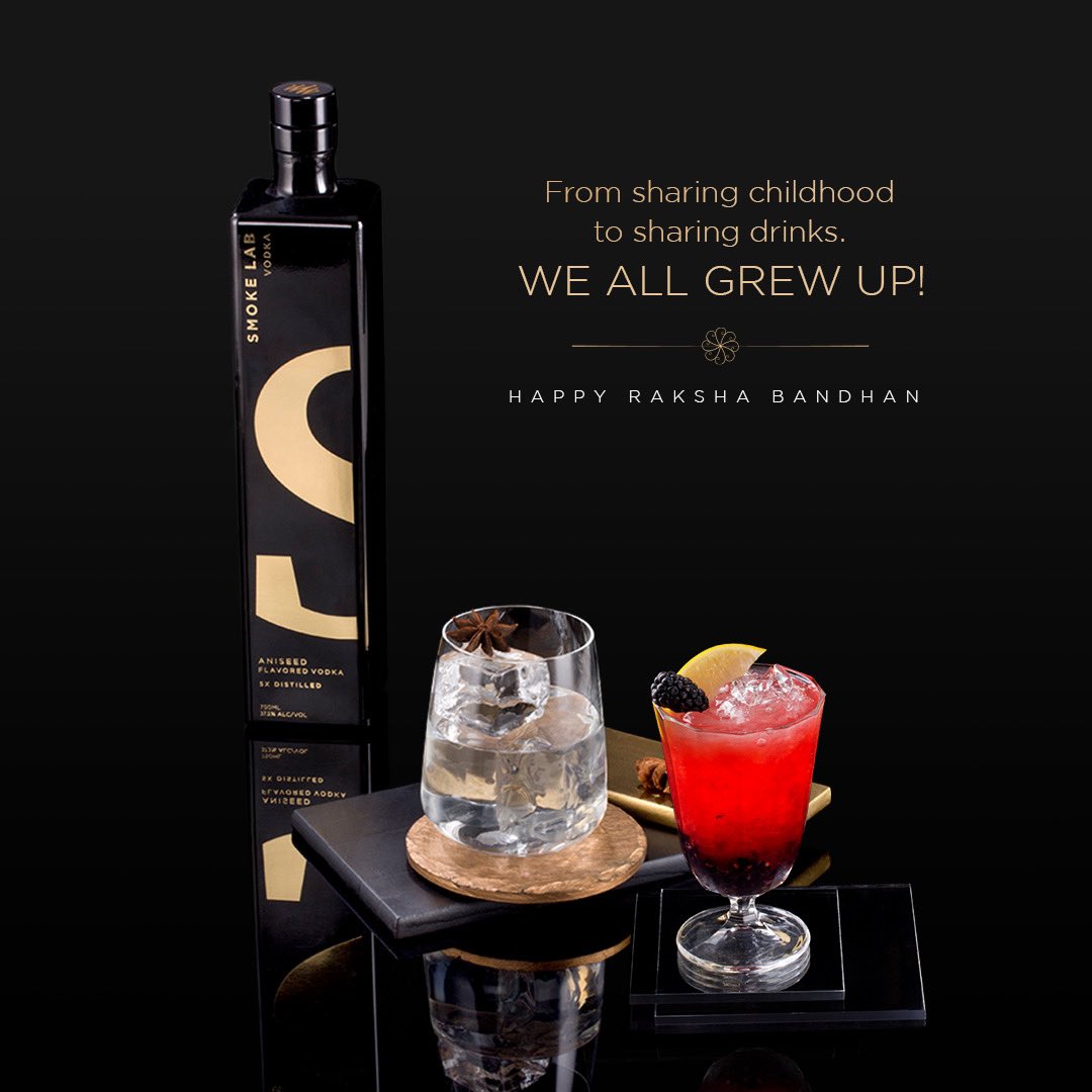 Raise a toast to that eternal bond with Smoke Lab 🤍🖤🍸
#HappyRakshabandhan

#RakshaBandhan #Nostalgia #Siblings #SiblingLove #RakhiGifts #Celebration #Cheers #Vodka #SmokeLabVodka #SmokeLab #BeYourOwnExperiment #DrinkResponsibly #LiveResponsibly #NVGroup