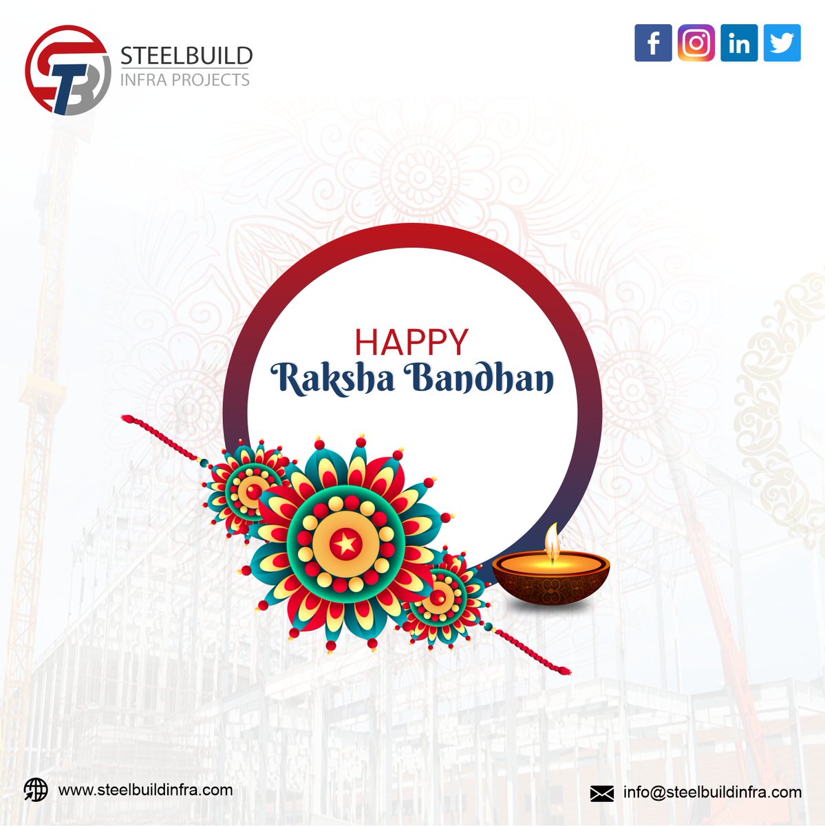 Steelbuildinfra's tweet photo. Happy Raksha Bandhan 🙏
Steelbuild Infra Projects Pvt. Ltd.
https://t.co/s9RW2s0aUk
#rakshabandhan #festival #august #preengineered #steelbuildings #structures #infrastructure #steelfabrication #architects #builders #delhincr #codingtag #india #steelbuild https://t.co/Hw0K6QcsE7