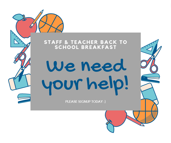 StoneBridgePTSO's tweet photo. ** Back to school breakfast for all staff: 8/18 food drop off and set up, 8/19 breakfast. Please sign up to provide a food item and/or to volunteer:  https://t.co/XehWigvrsk https://t.co/0iVlG9Qj5L