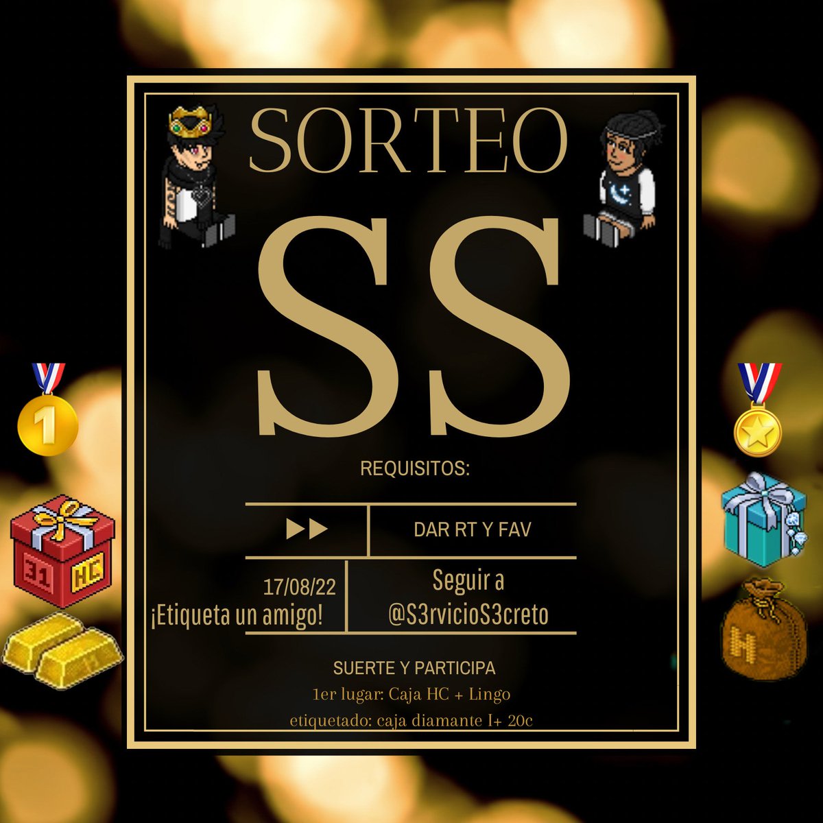 S3rvicioS3creto's tweet photo. ✨SORTEO CON 2 GANADORES✨

🥇 1L + Caja HC para el etiquetad@
🥈 20 créditos + Caja diamante al etiquetad@. 

🌟 Requisitos:

• Seguir la cuenta @S3rvicioS3creto 
• Dar RT 🔁 y ❤️
• Etiquetar un amig@

🎊Finaliza el 17 ¡Mucha suerte !🎊 https://t.co/bZvuOwFJTV