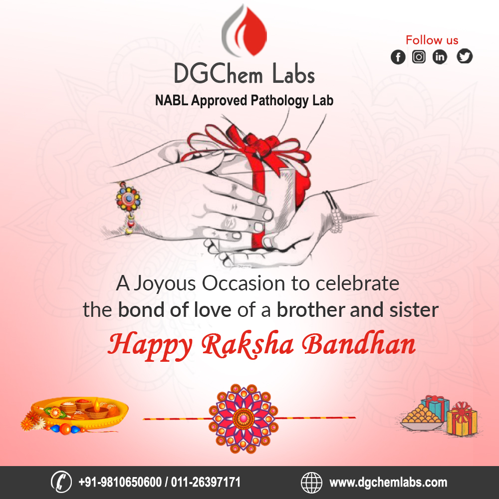 DgchemLabs's tweet photo. May the bond grow stronger with time. DGChem Labs Pvt. Ltd. wishes you Happy Raksha Bandhan! 

#HappyRakhi #RakshaBandhan #HappyRakshaBandhan2022 #Rakhi #DGChemLabs , #PathLabs https://t.co/bh2QclogH2