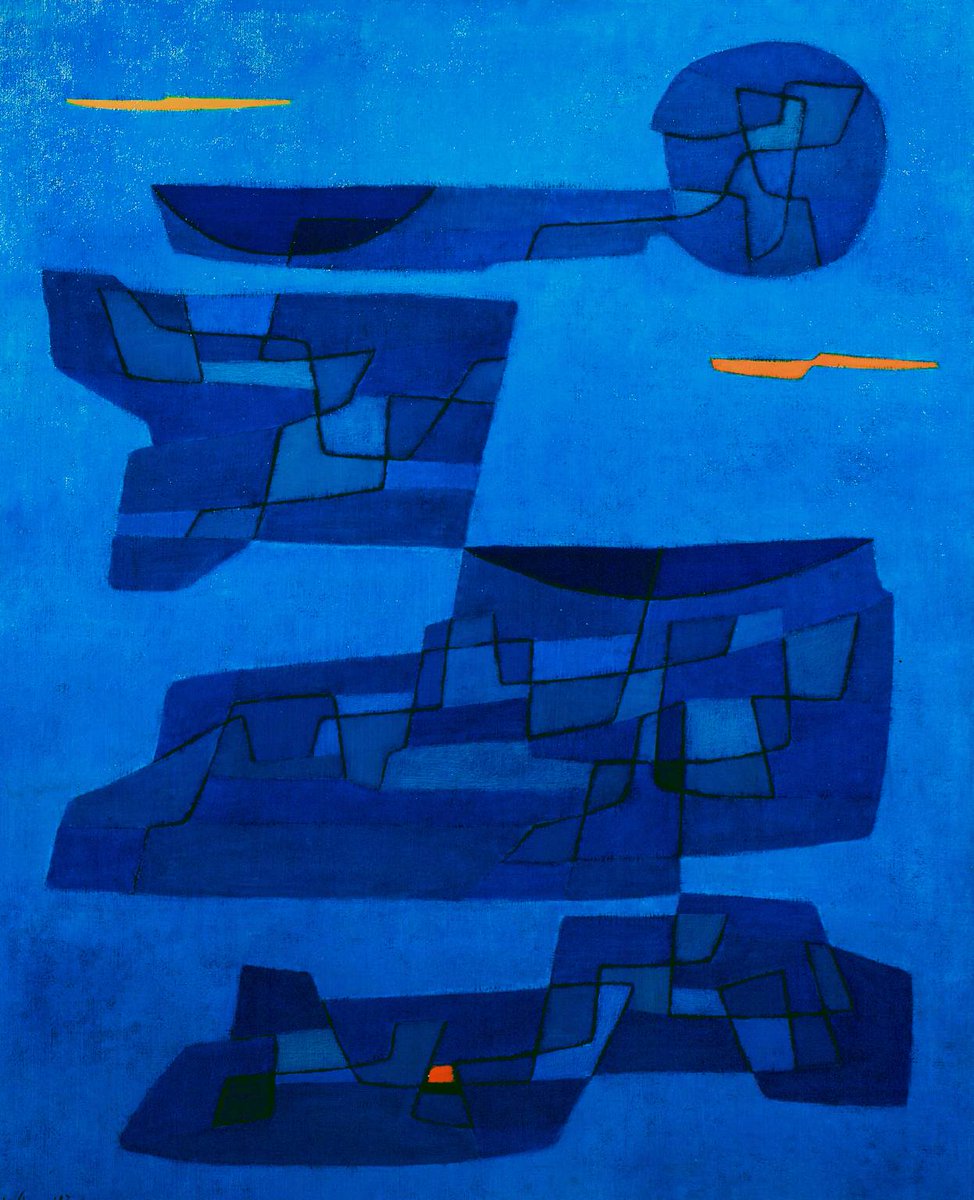 Gustave Singier'nin Fransa, Provence bölgesinden ilham alarak çizdiği yağlıboya tablosu "Provence I". (1957)