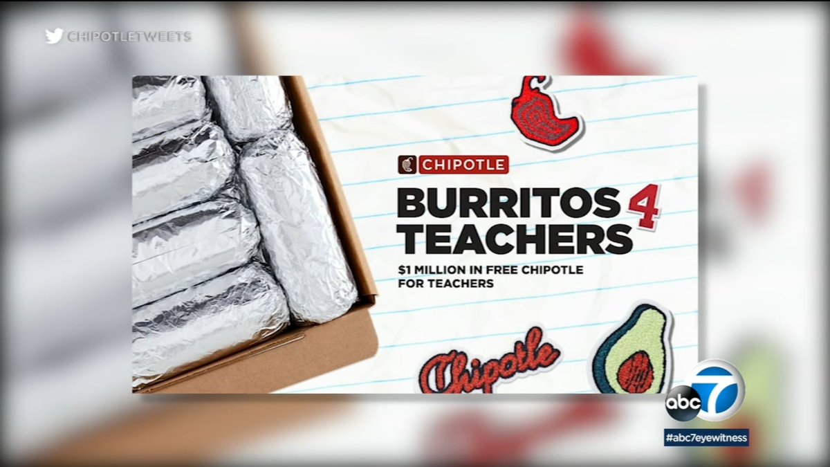 Chipotle is offering the chance to win free burritos for your favorite teachers and their schools. abc30.tv/3bHaG5K