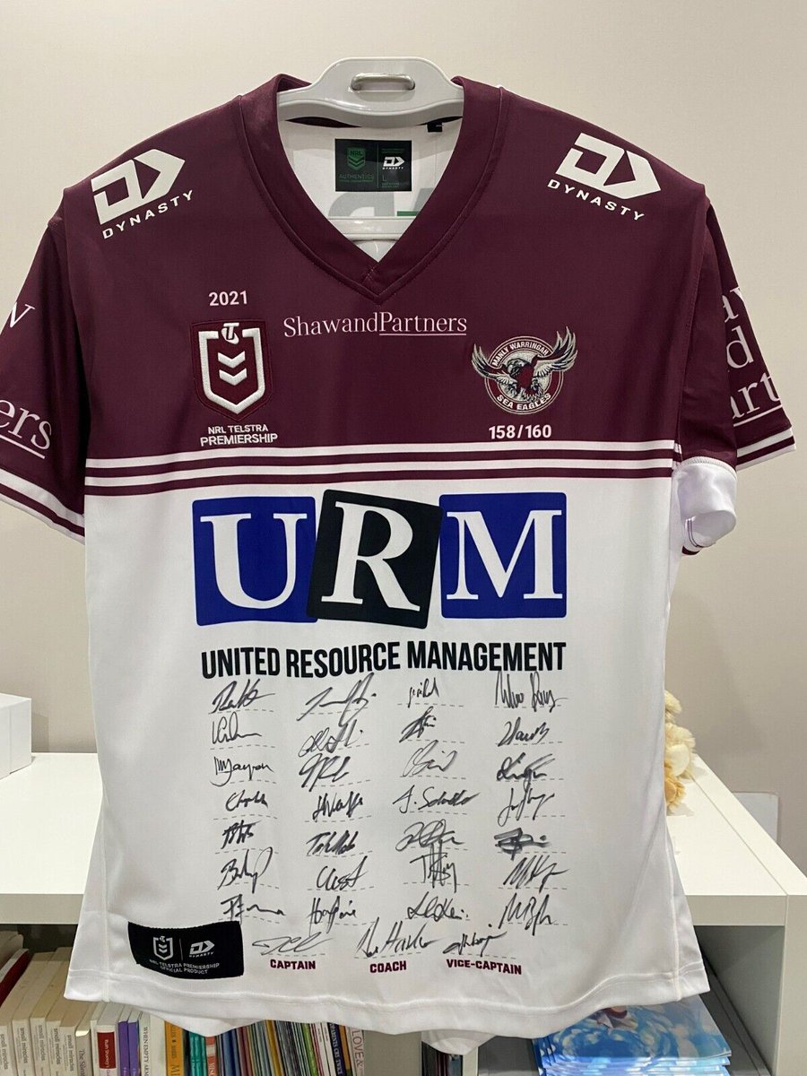Know a Manly supporter??? Tag them below! We have a 2021 Manly Warringah Sea Eagles signed jersey up for auction! Size L - 158/160 Want to place a bid? bit.ly/3Q7k7dv All proceeds go directly back to Bears Of Hope #ManlyForever #NRLTitansManly