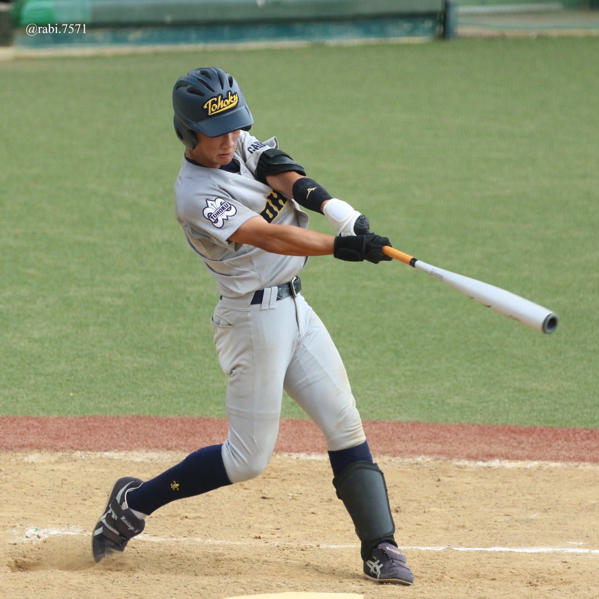 rabi7571's tweet photo. 2022.08.10
 第七回東北地区東京六大学地区選抜親善交流試合
　
　東北学院大学　米倉希胤選手（仙台育英🦁） https://t.co/U77iXdaq6q