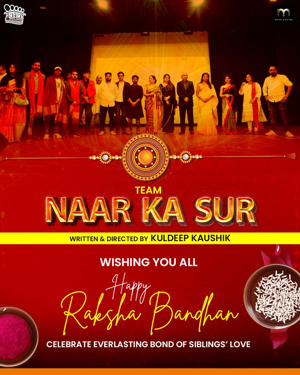 stepbystepmedia's tweet photo. "Wish you a very Happy Raksha Bandhan from team #NaarKaSur"

#NaarKaSur #Rakshabandhan #HappyRakshaBandhan #NaarKaSurOn5thAugust #WatchNaarKaSur #GhunghatKaShutter #stepbystepfilms #mayamovies  #newhindifilm #kuldeepkaushikdirector https://t.co/Q7tW0NwfoV