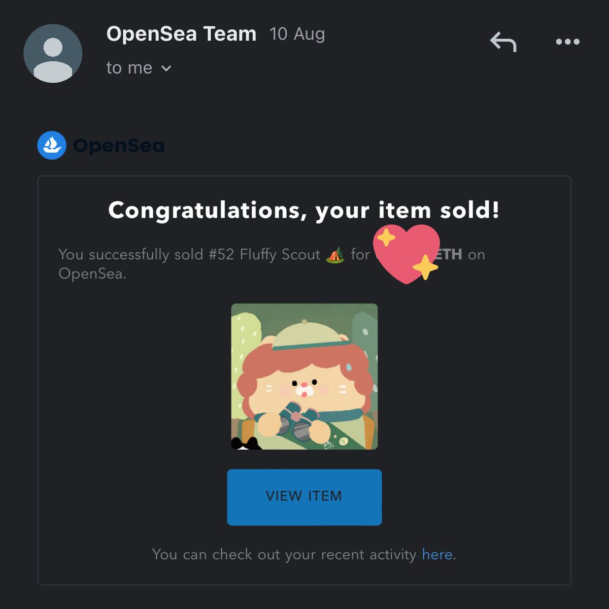 👀 Oh Thank you 🏕✨ 
Sold : #52 fluffy Scout