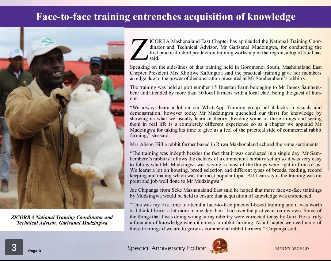 RabbitZimbabwe's tweet photo. This is what we do and more as ZICORBA.

“Tell me and I forget, teach me and I may remember, involve me and I learn.”
#facetofacetraining 

#zicorba 
#letsmakezicorbagreat
#rabbitfarming 
#healthymeat https://t.co/PoCvS0hBEU
