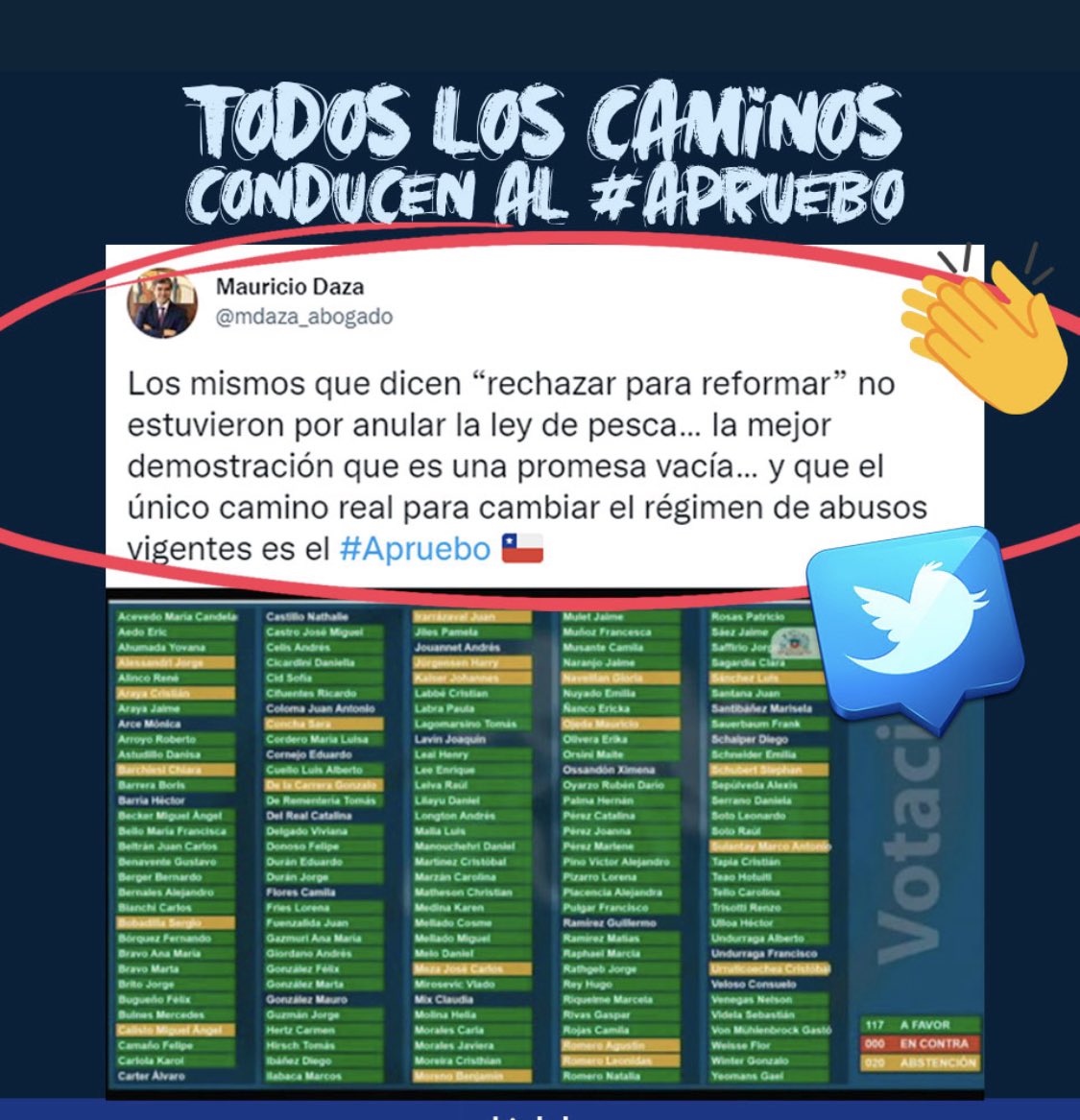 Así mienten los del Rechazo, dan risa de ver lo falsos que son..por eso, APROBEMOS.