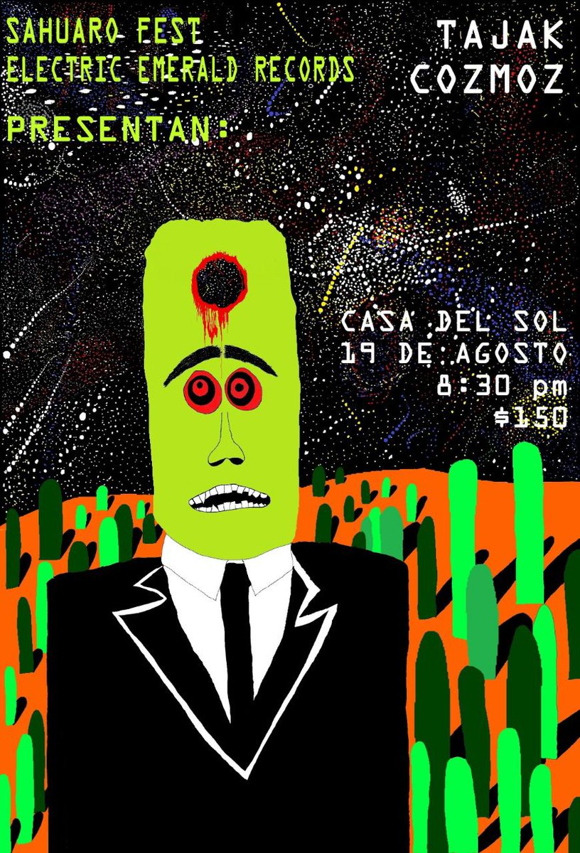 sahuarofest's tweet photo. Este 19 de agosto se arma cotorreo chilo. Tajak regresa al desierto y Cozmoz pura energía poderosa... 💥🌵❤️💥 https://t.co/70T1YyKAPw
