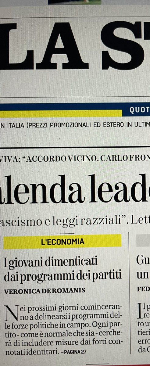 VeroDeRomanis's tweet photo. Mio art @LaStampa Programma elettorale credibile: 1) PRODUTTIVITÀ: da alzare per trasformare rimbalzo in crescita; 2) SPESA: da ridurre per finanziare taglio tasse; 3) GIOVANI: da includere e da convincere con soluzioni. E esempi personali da parte dei leader. Materia rara https://t.co/HedVzu0JBj
