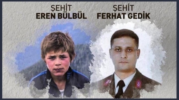dikfutbol's tweet photo. Bundan tam 5 yıl önce 11 Ağustos 2017'de Trabzon'un Maçka kırsalında hain pkk'lı teröristler tarafından şehit edilen #ErenBülbül ve onu korumak için canını ortaya koyan şehidimiz Jandarma Astsubay Kıdemli Başçavuş #FerhatGedik'i saygı, rahmet ve gururla anıyoruz.
#iyikivarsıneren https://t.co/kD380u2kDB