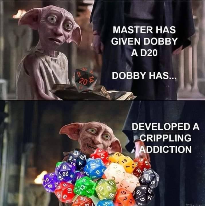 Demisediceco's tweet photo. Nope, can’t relate at all…. Tag your #dnd #ttrpg #pathfinder #dungeonsanddragons #dicegoblin friends if you think they should check out our beautiful, handmade dice so they can #rollforyourdemise https://t.co/a7it3WHaY0