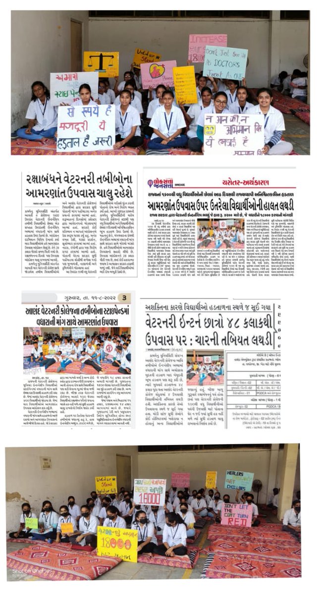 <a href="/Bhupendrapbjp/">Bhupendra Patel</a> CM સાહેબ <a href="/Bhupendrapbjp/">Bhupendra Patel</a> <a href="/CMOGuj/">CMO Gujarat</a> આ દીકરીઓના ચહેરા જુઓ, આજે તેઓ રક્ષાબંધનના દિવસે અહીં બેઠા છે, શોખથી નહીં પણ મજબૂરીથી. જો તમે <a href="/KanuDesai180/">Kanu Desai</a> સંવેદનશીલ હોવ તો તરત જ તેમની માંગણીઓ સાંભળો!
#Day_11_of_guj_vets_on_strike
#Increase_Guj_Vet_Stipend
#guj_vet_union <a href="/CRPaatil/">C R Paatil</a> <a href="/BJP4Gujarat/">BJP Gujarat</a>