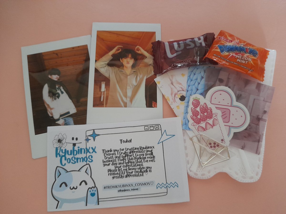 oneitlang's tweet photo. Hellon @kyubinxx_cosmos! Yoshi is here na♡ thank you for packing it safely and sa freebies!! thank you so much po!💗 #FROMKYUBINXX_COSMOS https://t.co/ckuw0LXQxb