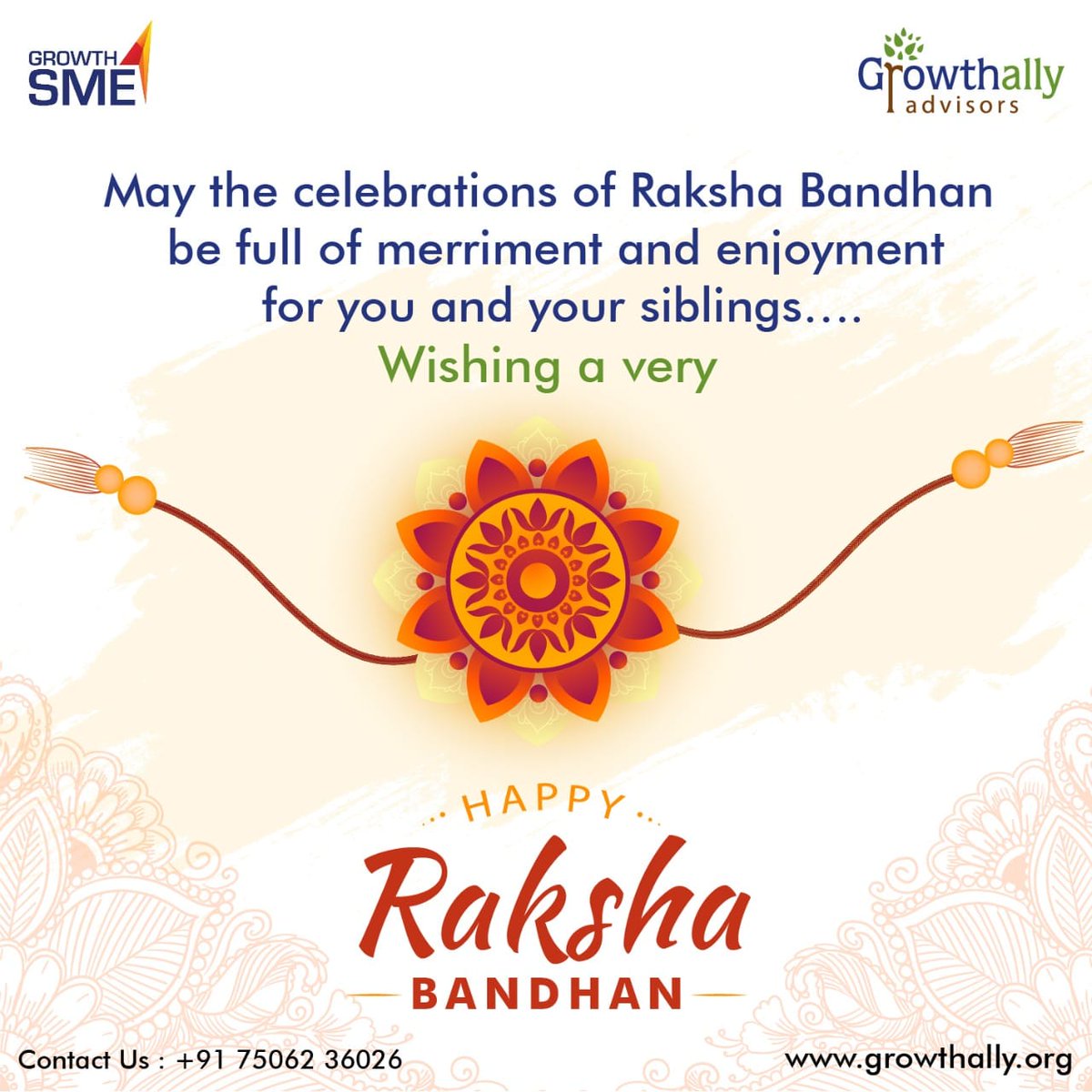 Growthally_Ltd's tweet photo. May the Celebrations of Raksha Bandhan be full of merriment and enjoyment for you and your siblings. Happy Raksha Bandhan
Visit https://t.co/jBUk4p2mvE or contact 7506236026 for advice on business finance.
#rakshabandhan2022 #rakshabandhancelebration
#businessfinance https://t.co/6QBpLXwBze