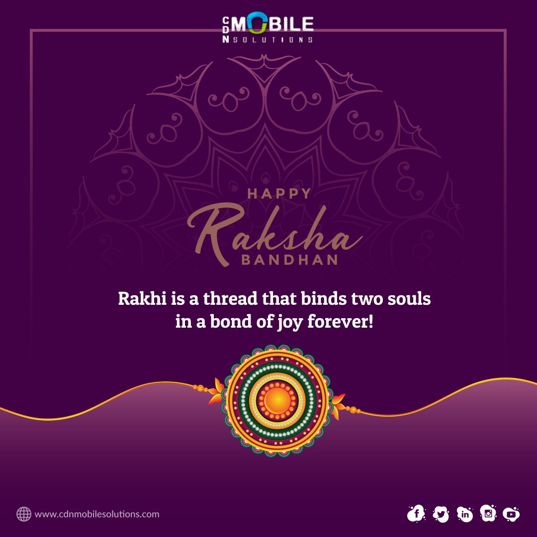 cdnmobilesoln's tweet photo. Use this occasion of Raksha Bandhan to express your love and affection to your sibling and recall the wonderful childhood memories to revive your love.
Happy Raksha Bandhan To All Of You
Team
CDN Mobile Solutions
#RakshaBandhan #rakshabandhan2022 #रक्षाबंधन #CDNSOL #CDNMobile https://t.co/6AkrQi3FEf