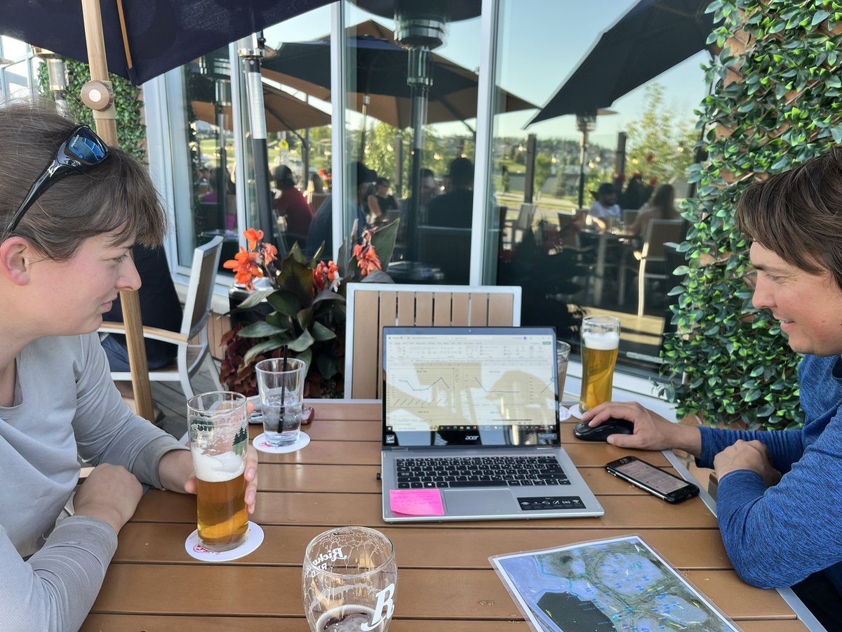 One of my favourite places to look at data and discuss ongoing and new research ideas - especially after a long day in the field! #hydrology #fieldwork