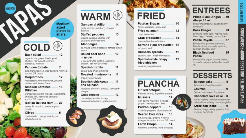 dsmenu's tweet image. Tapas #Menu #Design for #digitalsignage for #restaurants and #restaurantmarketing.Don&apos;t forget:bit.ly/3vXXyQl