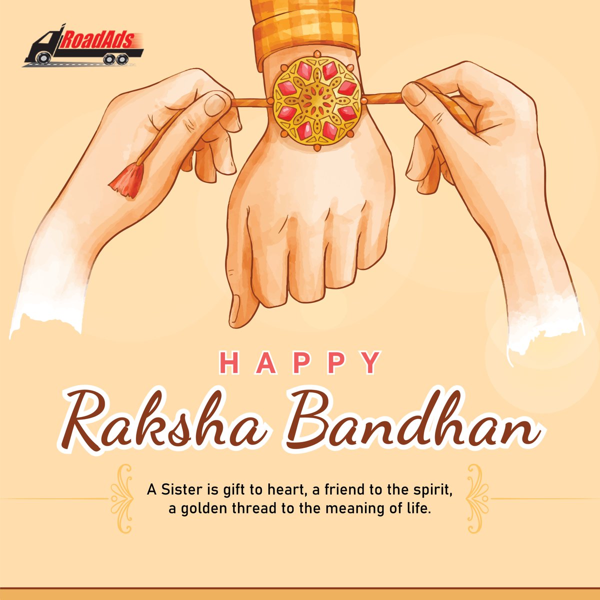 RoadAds_'s tweet photo. Happy Raksha Bandhan
#RakshaBandhan #brotherandsister #bondingtimewithfamily #celebrations #2k22 https://t.co/khVt0ZEghL
