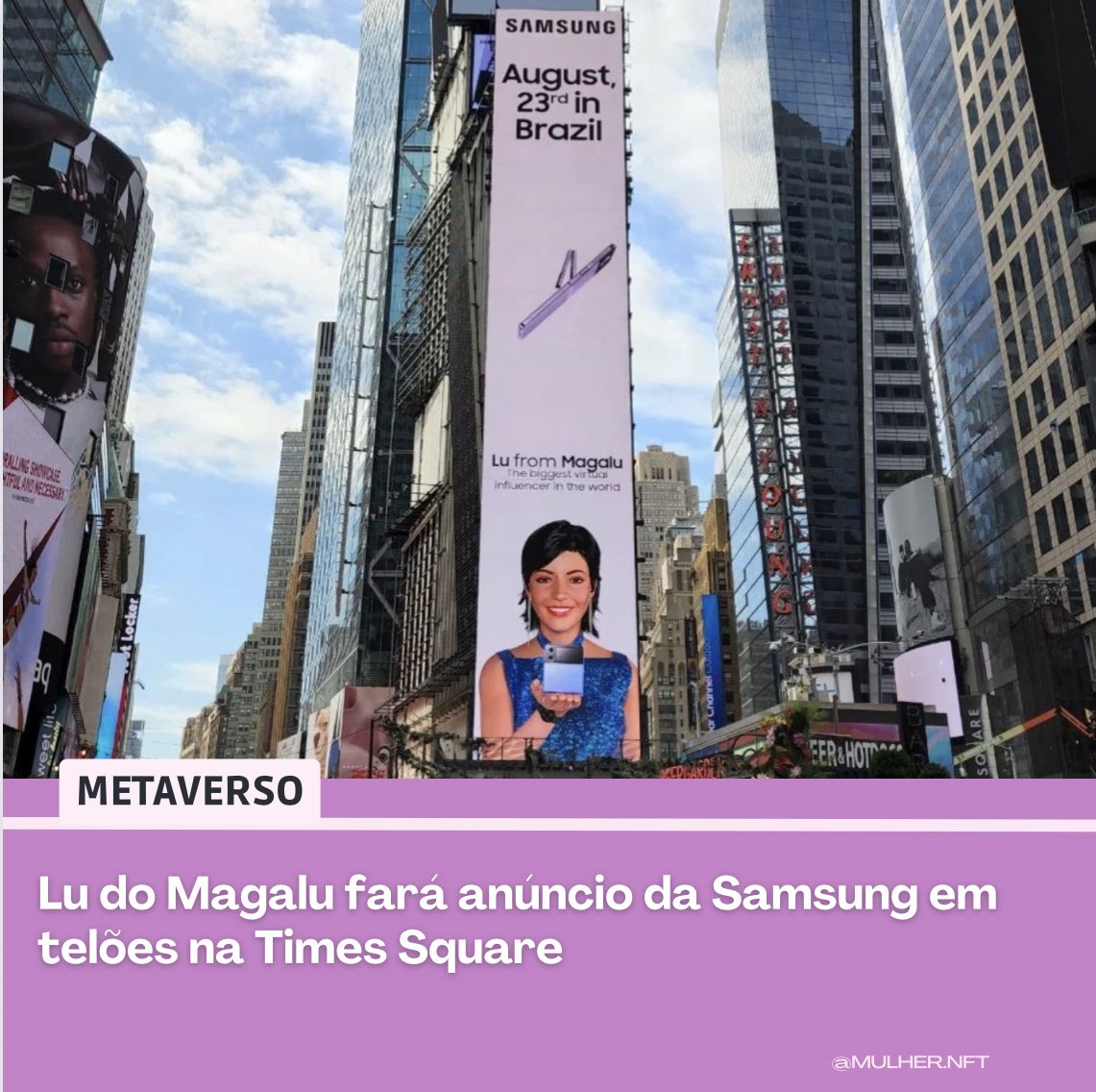 GarotaWeb3's tweet photo. Campanha com a assistente virtual do Magazine Luiza faz parte de evento realizado para anúncio de novidades 

#metaverso #nft https://t.co/vo0Ntd7PLQ