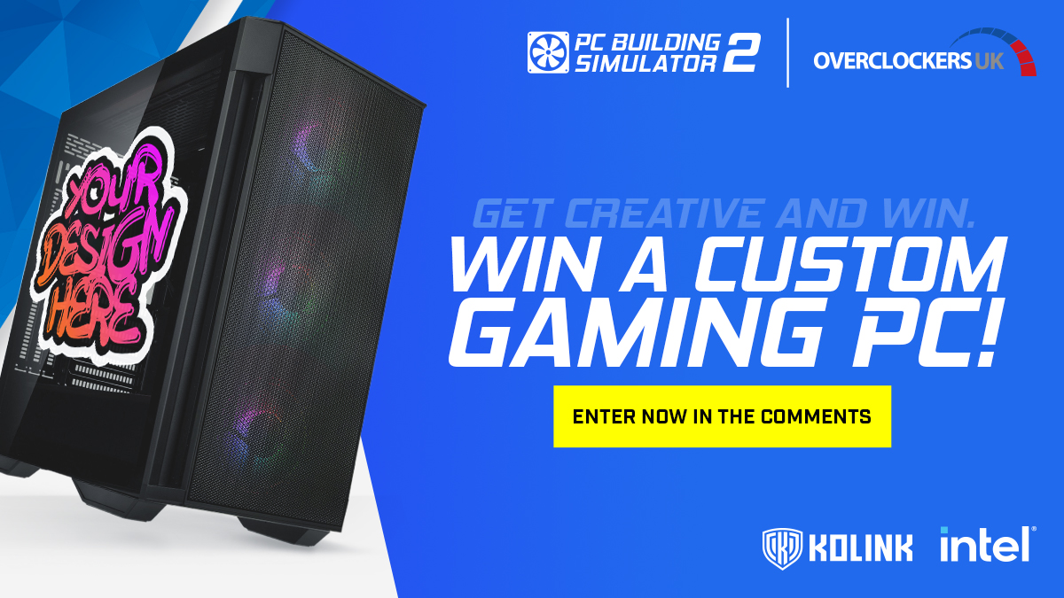 OverclockersUK's tweet photo. To celebrate the launch of PCBS2 later this year, we're giving you the chance to win some awesome prizes including your own custom gaming PC! 🤯

To enter, all you need to do is show us your own custom case design below! 👇

Find out the rules &amp; more! 🔎➡ https://t.co/Ty2jTotPcy https://t.co/q0C8QBw5Zc