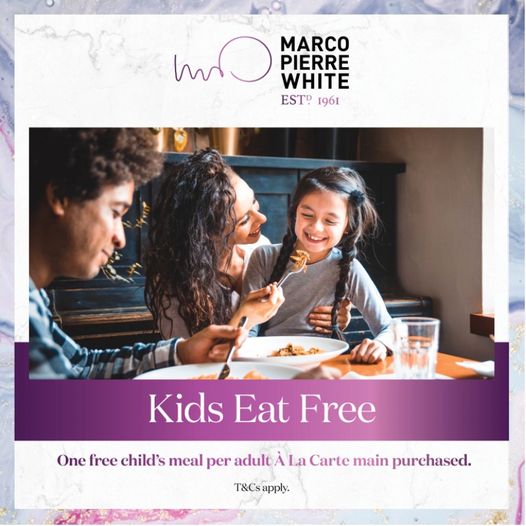 Looking for a treat for the whole family... 'Kids Eat Free' is here at our Marco Pierre White Steak House until 31st August! Book now! eu1.hubs.ly/H01p1yw0
T&amp;Cs available on the website. Offer available Monday - Sunday, 12:30-3pm.