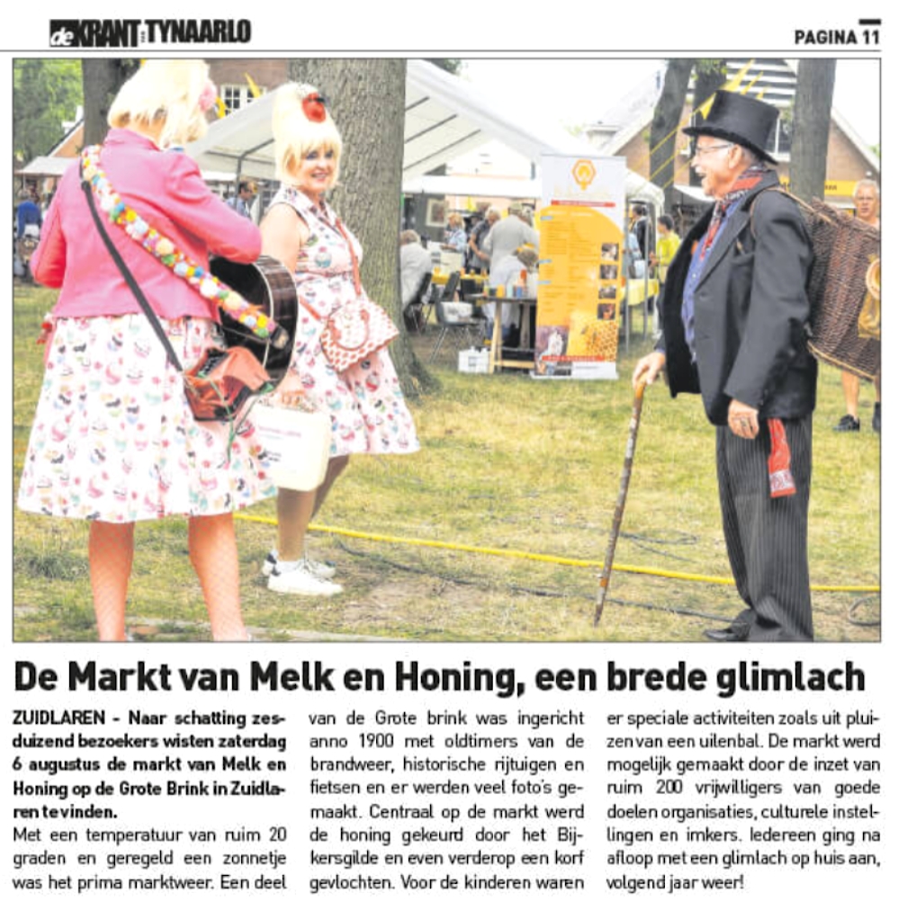 Krantenartikel in De Krant van Tynaarlo week 32 - 10 augustus 2022:
"De Markt van Melk en Honing, een brede glimlach"
<a href="/KrantvTynaarlo/">De Krant van Tynaarlo</a>