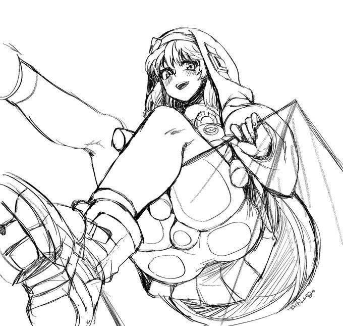 ちょっと調子よくなったのでブリジット君初描き(靴あたり力尽きてすまぬ…) 