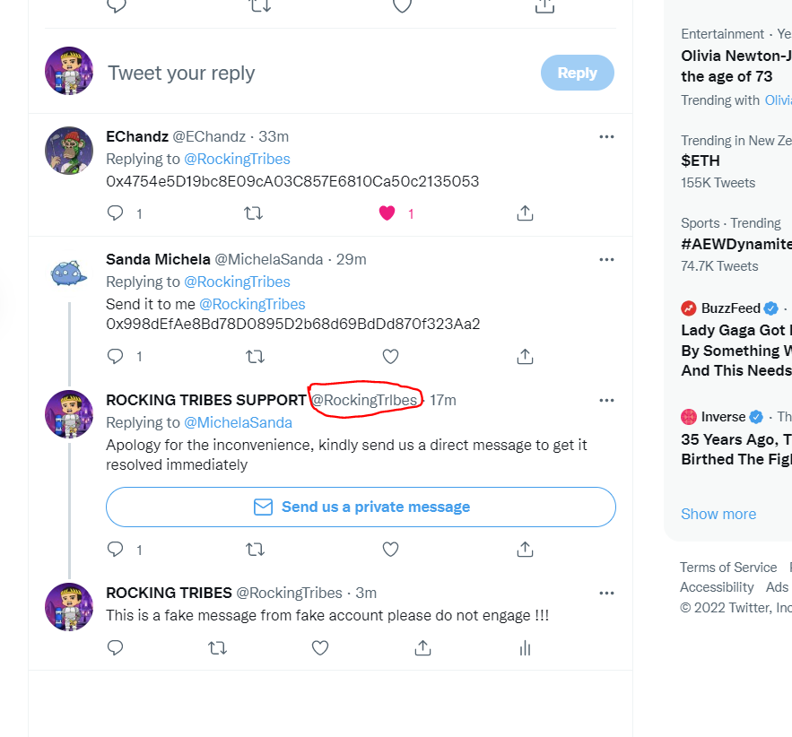 RockingTribes's tweet photo. #NFT Community please do not get engage with this fake account please help to report below account !!!

https://t.co/zlzVdr5pfV https://t.co/xlJWDk6u3F