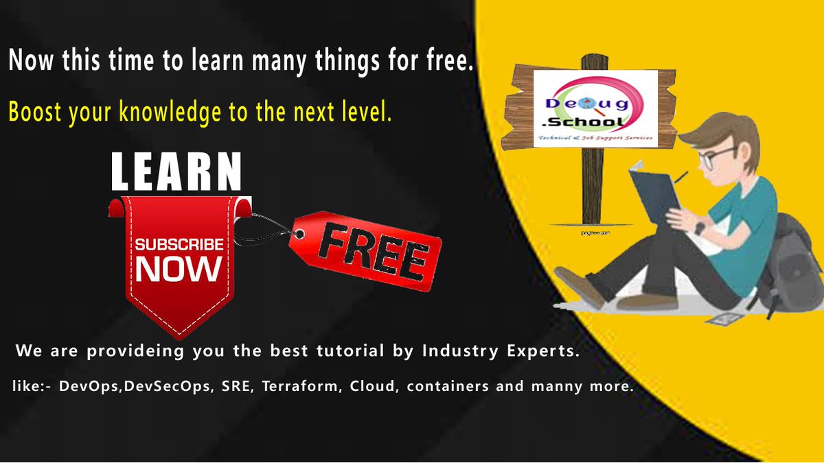 Ravikum53118099's tweet photo. Free Learning materials with DEMO
👉-Get 2000+ hrs FREE Learning Materials
👉-(DevOps, AWS, Docker, Kubernetes etc.)
👉-Subscribe to #debugschool YouTube channel now - https://t.co/FaWK26jsXK
#DevOps #Cloud #Tutorials #Video #YouTube #Free #DevSecOps #SRE #Docker #Kubernetes #CKA https://t.co/5iGHvFHxDu