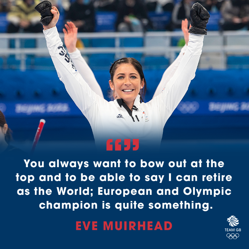 TeamGB's tweet photo. Bowing out on the highest of highs 🥇 

There are few that make a mark on their sport like @evemuirhead has.

Catch up with the champion as she says farewell ⬇️