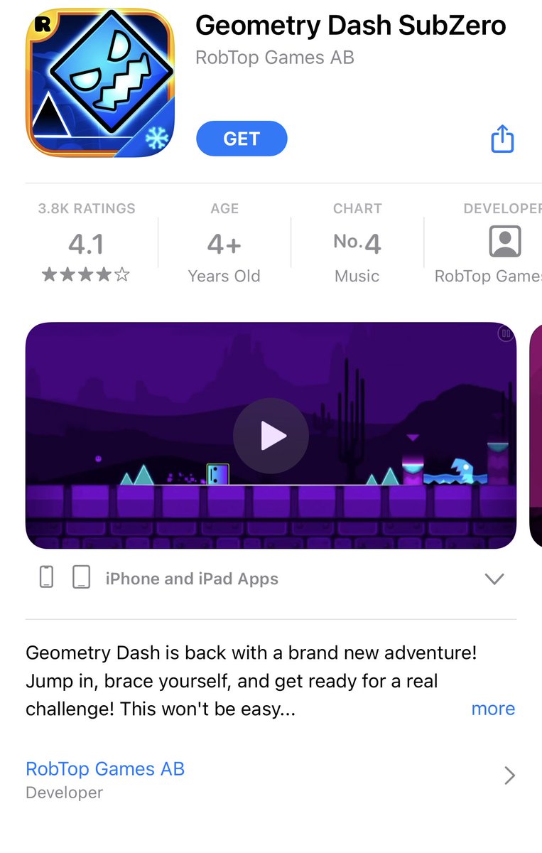 Geometrydash25's tweet image. You can now catch up with Geometry Dash SubZero on Appstore. Other versions are available too!