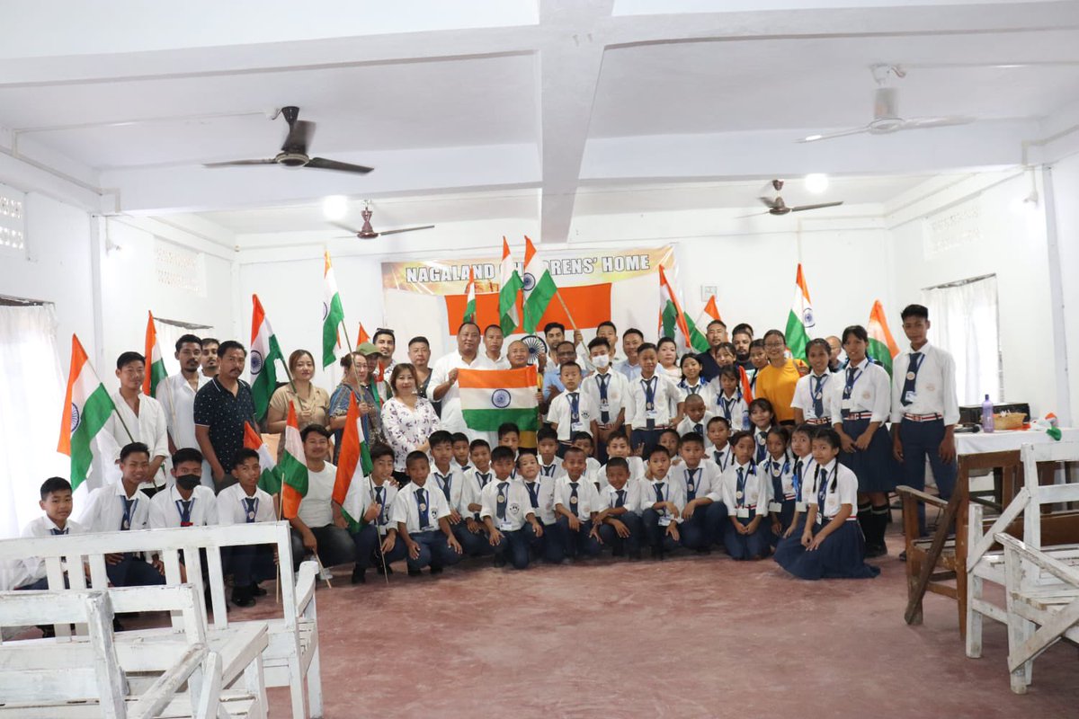 Marking #AzadiKaAmritMahotsav, <a href="/BJP4Nagaland/">BJP Nagaland</a> today undertook visits to various orphanages &amp; charity institutions where we donated essential commodities,interacted with the members &amp; staff &amp; also handed over the National Flag to them to observe #HarGharTiranga
<a href="/JPNadda/">Jagat Prakash Nadda</a> <a href="/blsanthosh/">B L Santhosh</a>