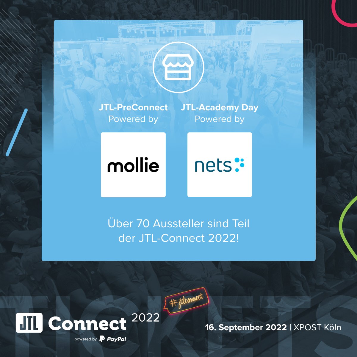 JTL-Software-GmbH (@jtlsoftware) on Twitter photo Schaut an den Ständen von <a href="/MolliePayments/">Mollie Payments</a> ( JTL-PreConnnect powered by mollie – Standnummer D13|D17 ) und nets ( JTL-Academy Day powered by nets – Standnummer C1|D1 ) vorbei und kommt mit den Mitarbeiter:innen ins persönliche Gespräch.
👉jtl-connect.de
#jtlconnect #event Schaut an den Ständen von <a href="/MolliePayments/">Mollie Payments</a> ( JTL-PreConnnect powered by mollie – Standnummer D13|D17 ) und nets ( JTL-Academy Day powered by nets – Standnummer C1|D1 ) vorbei und kommt mit den Mitarbeiter:innen ins persönliche Gespräch.
👉jtl-connect.de
#jtlconnect #event