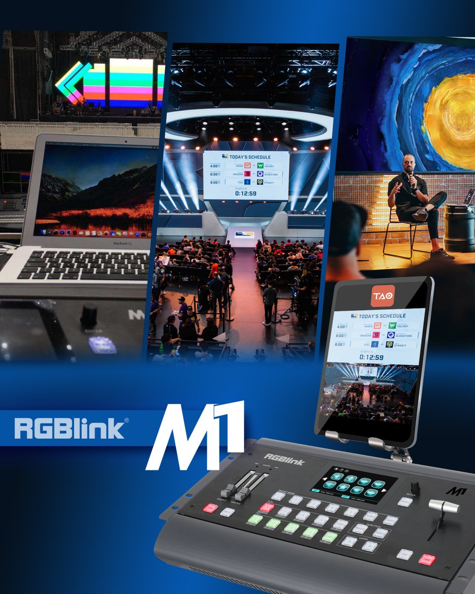 RGBlink's tweet photo. Take your #events streaming to the next level with #RGBlink's newly upgraded All-in-One video processor #M1! 🦾🙌
#RGBlink #broadcasting #videowall #display #controlsystems #floorLED #videoprocessing #technology #solucionesaudiovisuales #VideoNet #Videoprocessor #streaming https://t.co/aKzleMcMdV