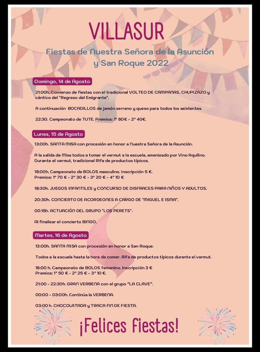 Fiestas patronales de Nuestra Señora y San Roque en Relea de la Loma y Villasur, pedanías de #Saldaña
