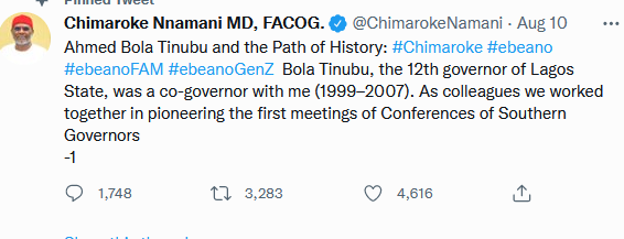 Ceephic's tweet photo. Talking Chimaroke Nnamani @ChimarokeNamani who happens to be the latest recruit in the Tinubu's camp.
Obidients, Please stay with me on this short thread
#FutaRapeStory Omojuwa Yorubas #worsttimeforsex 2baba Osinbajo She's 41 Labour Party Chimamanda MC Oluomo Tambuwal Yusuf https://t.co/wJ2oTfyGKY
