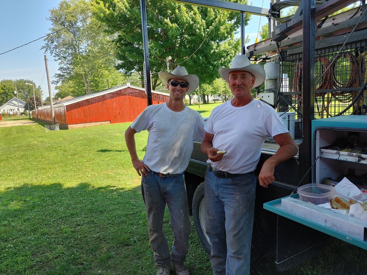 The barns are got a fresh paint job yesterday! Getting ready for the 166th #Harrowfair. Thanks Mark &amp; Jim Damphouse of Damphouse Painting.  It really spruces up the place.  Painting donated by the Damphouse family.