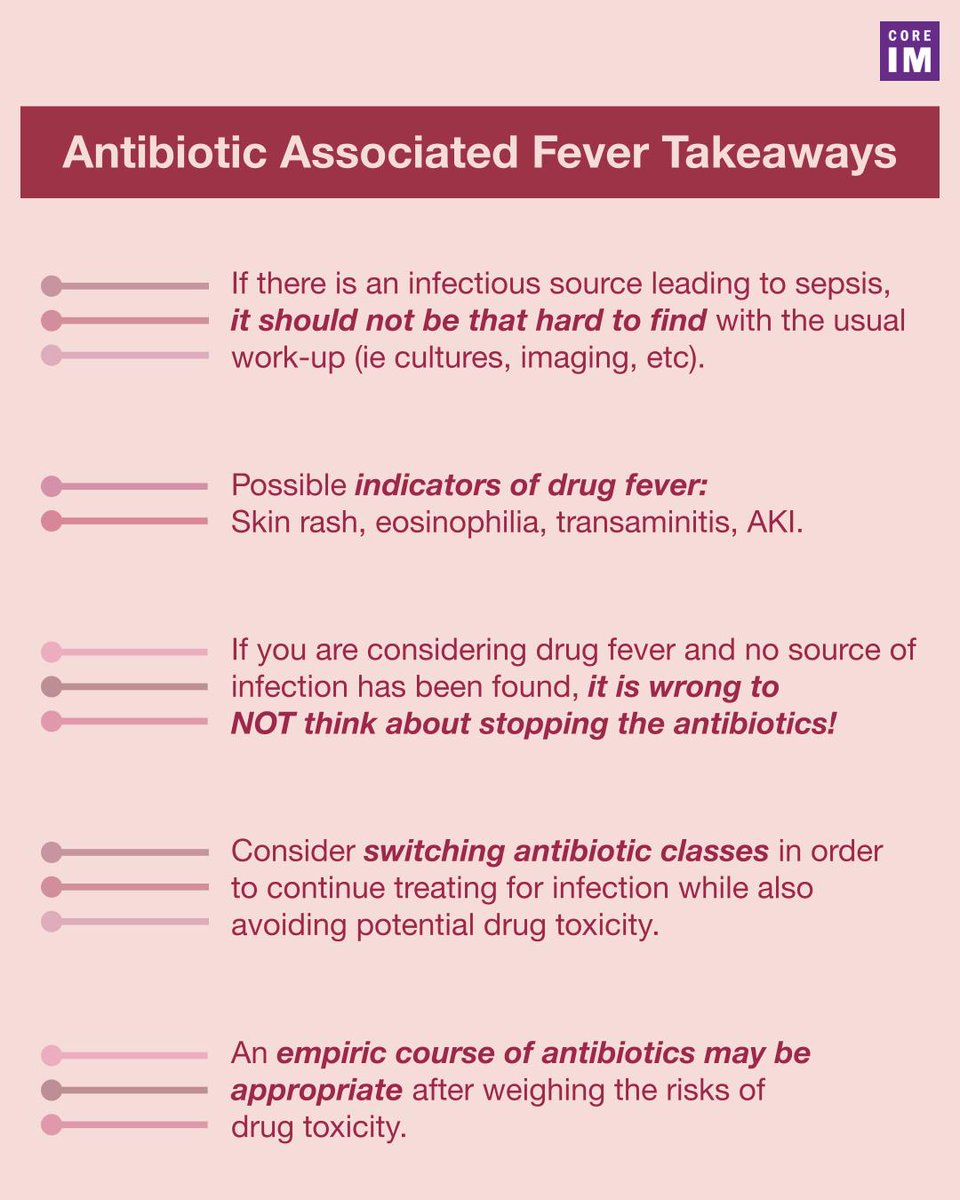 <a href="/COREIMpodcast/">CORE IM</a> Antibiotic associated fever #FOAMed #IDtwitter #IDmedEd #Medstudenttwitter