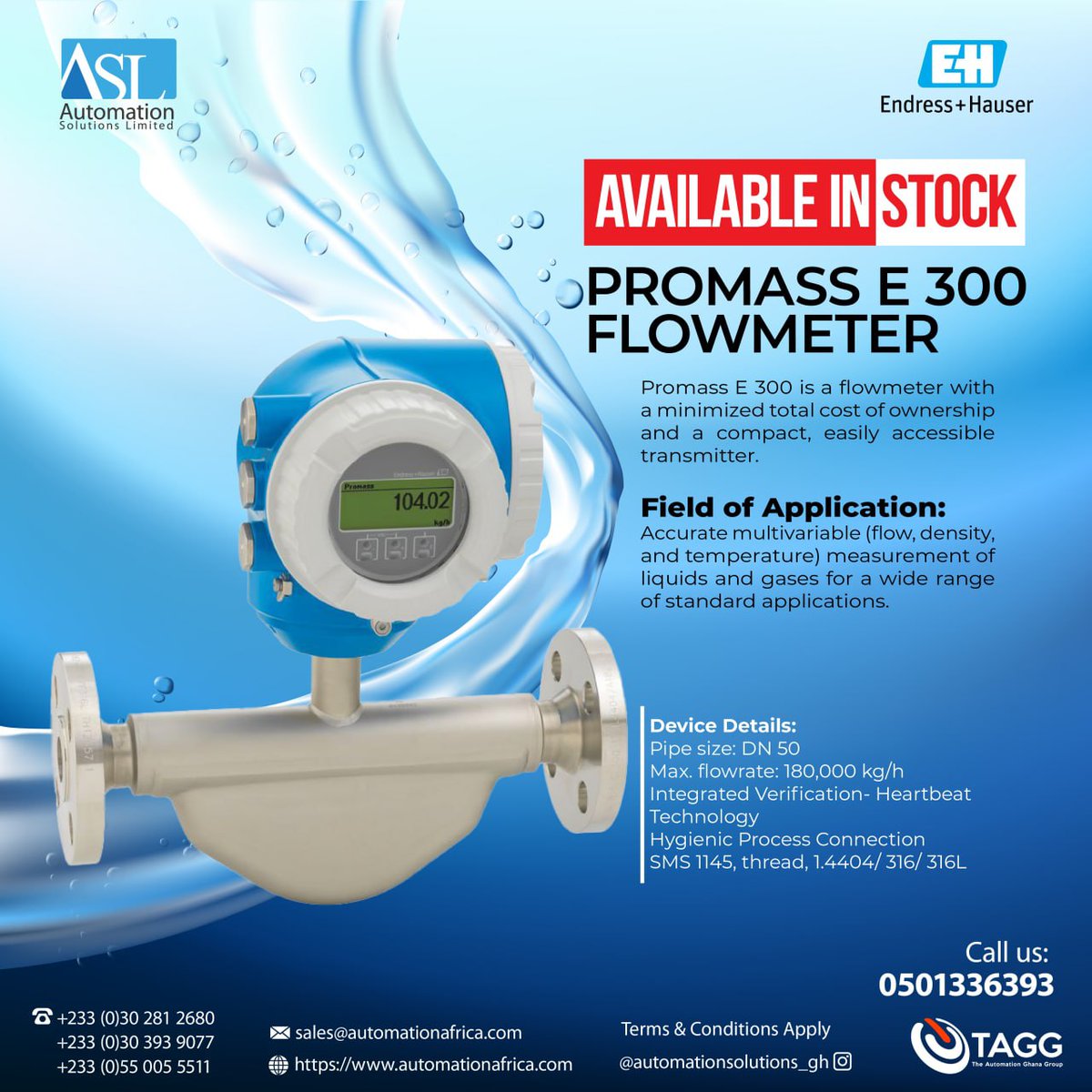 For accuracy and many more.
Promass E 300 Flowmeter is available in stock!
#endresshauser #instrumentation #smartsolutions